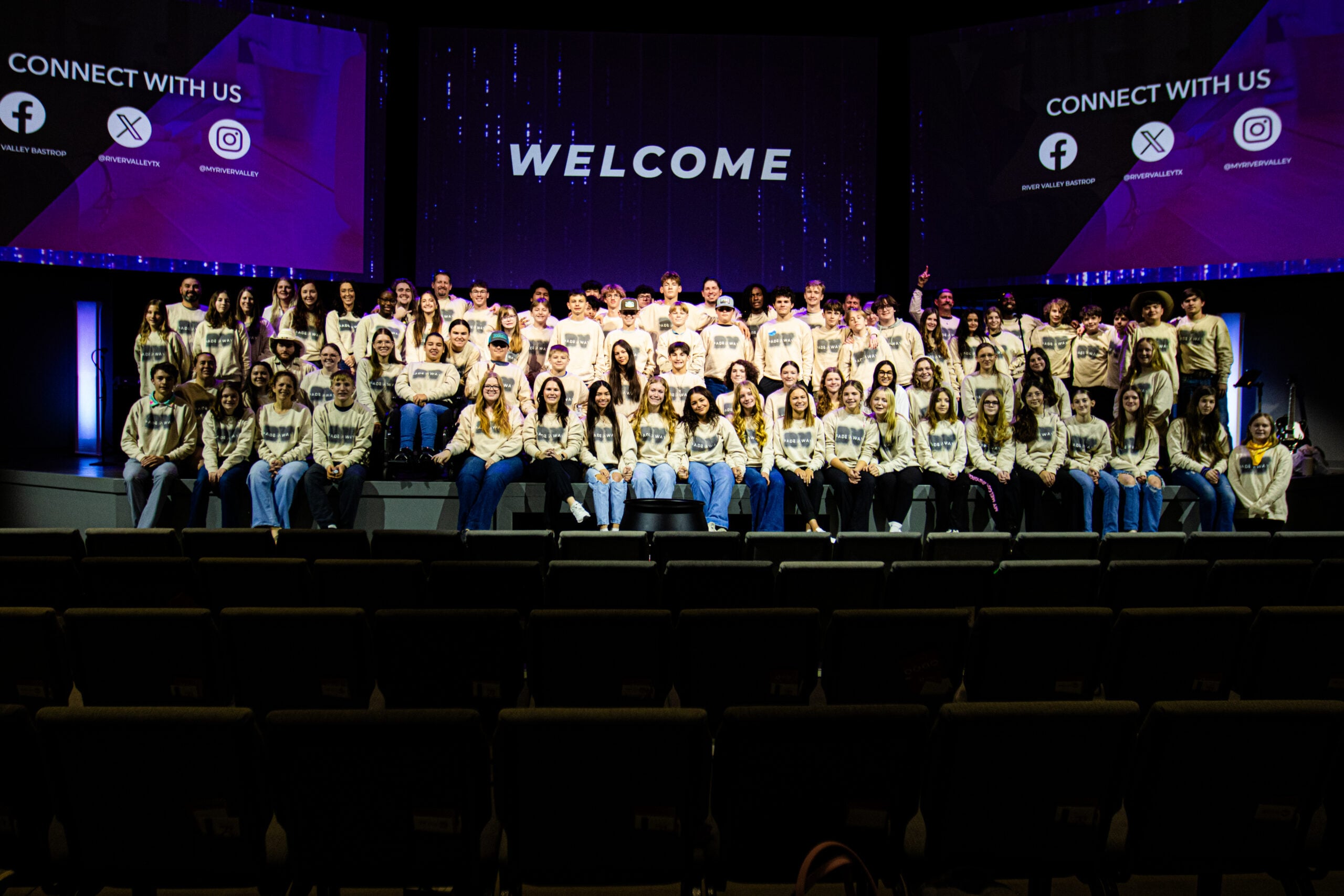 Students worshipping at Dwell